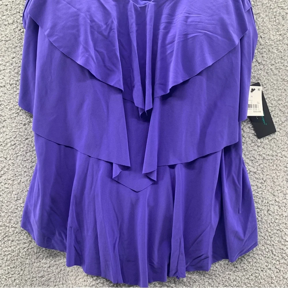 Target Aqua Green Purple Tiered Tankini Swim Top - Picture 4 of 10